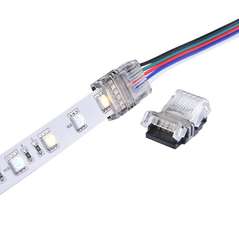 LED Connector 5 Pin for 12mm RGBW Waterproof LED Strip Lights to 1.64ft Wire Quick Connection, 22 AWG Wire No Stripping